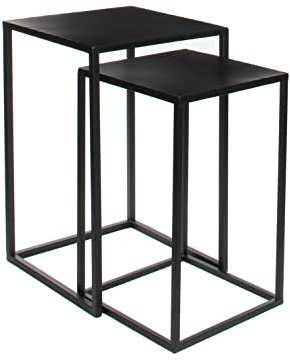 Mica decorations Goa Beistelltisch - L35 x B35 x H55 cm - Metall - Schwarz