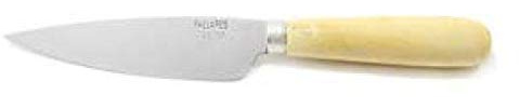 PALLARES SOLSONA - Cuchillo Cocina Hoja Ancha 11 cm con mango redondo de madera de Boj - ACERO CARBONO