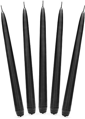 DekoHaus 10 Stück Stabkerzen 24cm Matt Schwarz - Brenndauer ca. 5 Std