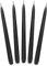 10 bougies effilées décoratives noir mat de 24 cm.