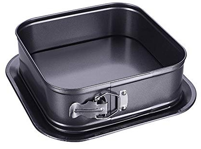 Moule à gâteau carré profond avec fond amovible avec boucle pour gâteaux, tortes, desserts, cookies, cheesecake, mousse, quiche (24 x 24 x 8 cm)