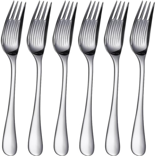 Gabeln set 6 Stück Edelstahl für Reis - Besteckset - Paella Geschirr - Meeresfrüchte Besteck - Fisch Besteck - 20 cm (6 Stück)