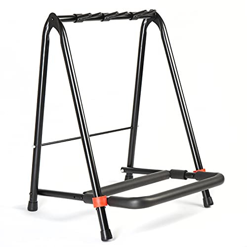 MUSIC STORE Multi 3 Gitarrenständer für E-/Westerngitarre, kompakt zusammenklappbar, individuell einstellbare Halsauflagen