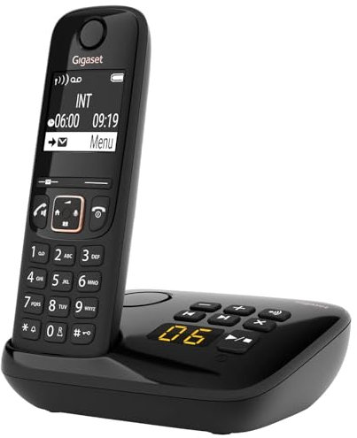 Gigaset A694 AM - Cordless DECT Telephone with an Answering Machine - Large Phonebook of up to 100 Contacts - Intuitive Use, Black [UK Version]