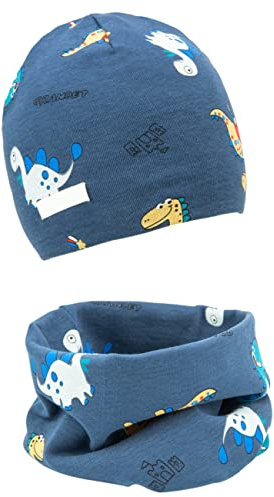 Foruhoo Mädchen Mütze Set mit Schal Kinder Beanie für Herbst Winter Baumwolle 2er