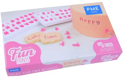 PME Fun Fonts - Alphabetbuchstaben in Groß- und Kleinbuchstaben für die Tortengestaltung, Satz mit 52 Buchstaben, Kollektion 3, Rosa, FF58
