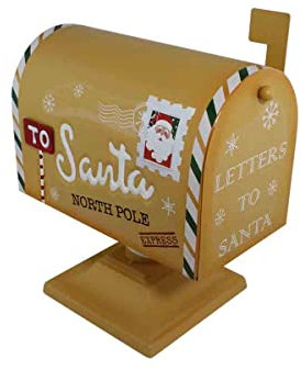 bigiemme Porta Lettere in Metallo Pan di Zenzero 25 x 15 x 25 cm Cassetta Postale Natalizia per Babbo Natale per allestimenti vetrine o villaggi Natalizi