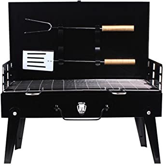 Gasgrill Tragbarer BBQ Grill Klappbarer Holzkohlegrill Outdoor Edelstahl BBQ Grill Camping Kochen Picknick Grill Werkzeuge