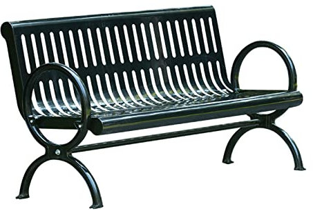 ZMYJTO Outdoor-Bank, Parkstuhl, einfache Outdoor-Freizeitbank aus Metall, schwarzer Terrassen-Balkonsitz mit Rückenlehne und Armlehnen, Wind- und rostfreie Doppelbank für die Veranda im Hinterhof