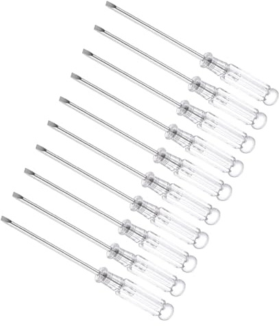 CoCud Cacciavite a Taglio Mini, Dimensione 3,0mm Lunghezza 115mm, Cacciaviti a Testa Piatta Acciaio al Carbonio con Manico Antiscivolo per Occhiali, Orologi o Laptop, 10pz