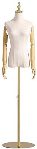 Professionelle Näherin Nähen Dummy Torso Büste weibliche Modelle mit Kunststoffarm Kleidung Display Dummy-Modell (Farbe: Gold, Größe: klein)