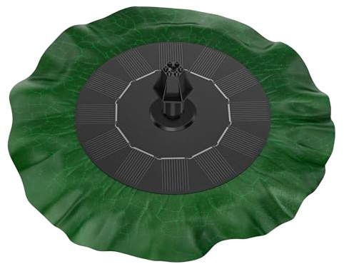 FIVMEN Solar Springbrunnen Solarbrunnen für Draussen 1.4W Solarspringbrunnen mit 7 Düsen Teichpumpe für Teich Vogeltränke Pool Garten (Lotus)