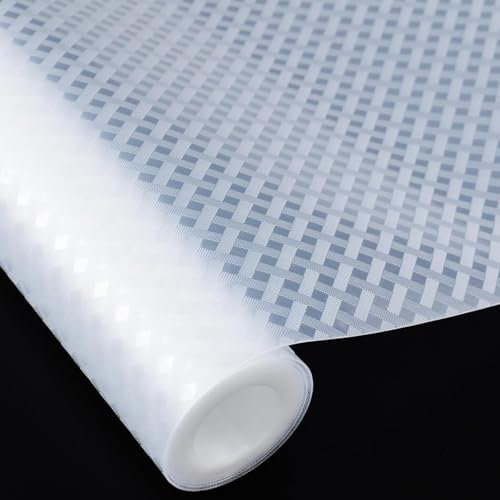 Sevenpers Kitchen Drawer Liners Soft, Keep Cupboards Tidy Shelf Liners, Waterproof & Oil-Proof Non-Adhesive BPA Free Fridge Liner Protector Clear 44.5x500cm