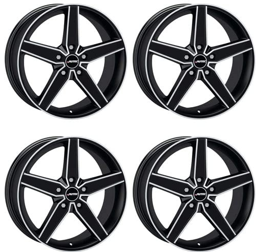 4x AUTEC Felgen Alufelgen DELANO 8.0x18 ET35 5x112 Schwarz matt poliert kompatibel mit Audi A3 S3 A4 S4 A6 A8 Q3 RS 3 TT A5 A7 Q5 S5 Q2 SQ2 S8