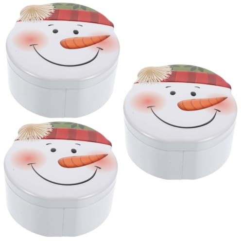 PRETYZOOM Scatola Da 3 Pezzi Scatola di caramelle natalizie scatole cioccolatini natale biscottiera barattolo di caramelle di Babbo Natale astuccio per Barattolo di biscotti regali