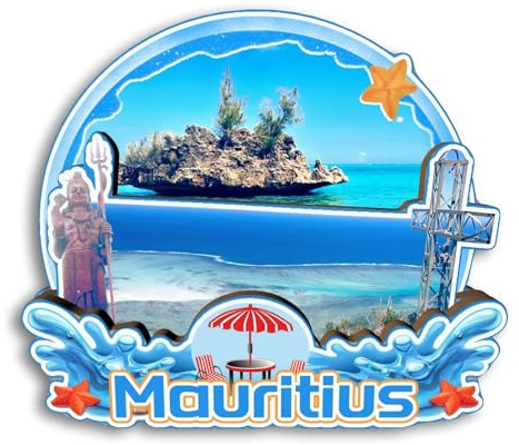 Quwsne Kühlschrankmagnet Mauritius Kühlschrankmagnet Stadt Reise Souvenirs Touristengeschenke 3D klassische Sehenswürdigkeiten handgefertigt Handwerk Heimdekoration -3209