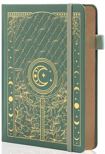 Bullet Dotted Journal Notizbuch, 160 g/m² dickes nummeriertes Papier, A5 Hardcover Dotted Grid Tagebuch für Frauen und Männer, Arbeiten, Schreiben, Bullet Journaling, Zeichnen