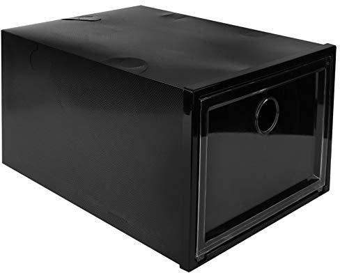 MAGICLULU Scatola Per Scarpe 1 Pezzo Custodia in Plastica Per Riporre Le Scarpe 34x18x25 Cm Nera