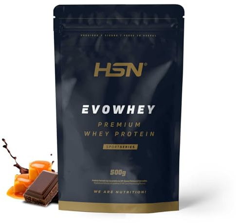 HSN Evowhey Protein | Chocolate Caramelo 500g = 17 Tomas por Envase Concentrado de Proteína de Suero | 100% Whey Protein Concentrate (WPC) | No-GMO, Vegetariano, Sin Gluten ni Soja