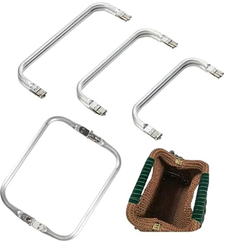 4 cornici per borse da 15 cm, 18 cm, 22 cm, 25 cm, telaio per borse fai da te, cornice in alluminio, chiusura a sacchetto, per borsa fai da te