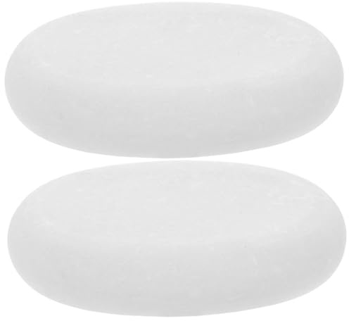 Healeved Piedras de Masaje para Masaje Relajante y Cómodo Juego de 2 de Mármol Blanco Calentador de Aceite para Spa y Hogar Adecuado para Terapia y Bienestar