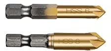 Dunxiles HSS-Titan-Senker, Entgraten, Anfasbohrer, 5-Schneidiger Senker, Bohrersatz, 90-Grad-Senker, Fasenfräser (Farbe: 2 Stück), Hardware-Werkzeuge