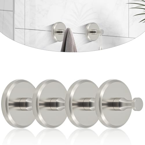 lafo 4 ganchos para ventosa Roha - Toallero con ventosa, extra fuerte, ventosa plateada, extra fuerte, ventosa de vacío (simplicidad moderna, pieza, 4)
