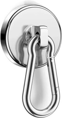 10/1pcs Strong Magnetic Hooks Heavy Duty Neodymium Magnet Hook with Swivel Carabiner Hook Kitchen Refrigerator Magnetic Suction(3pcs-Silver)