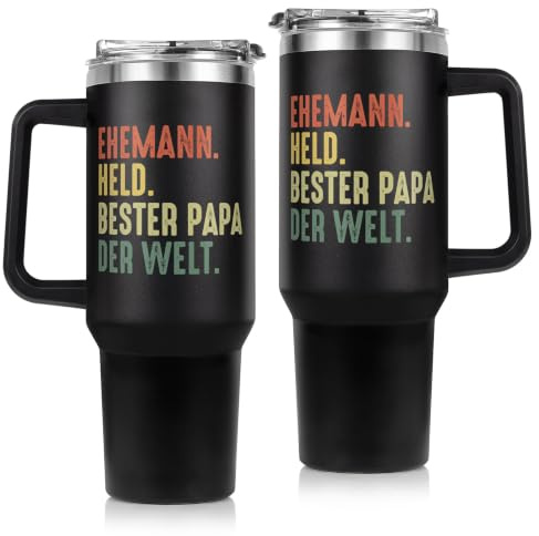 Encoink Geburtstagsgeschenk für Papa und Ehemann, 1,18 L Thermobecher | Papa Geschenk Geburtstag, 40 oz Thermobecher mit Strohhalm, Geschenke für Ehemann zum Geburtstag, Jahrestag, und Weihnachten