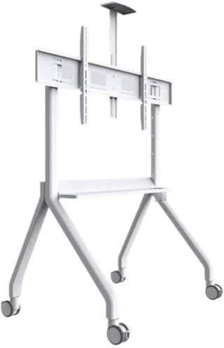 Chariot TV mobile réglable avec roulettes et étagère, support roulant pour téléviseurs à grand écran, parfait pour le salon ou la configuration du home cinéma