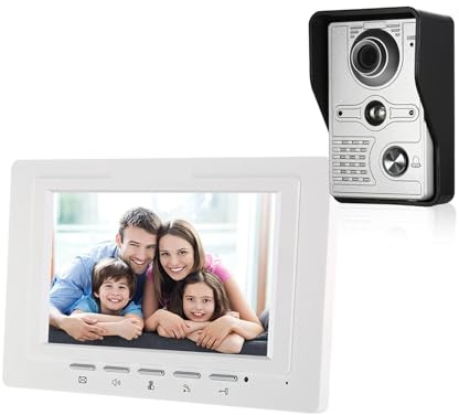 SMTYXS Videocitofono Cablato Da 7 Pollici, Monitor Interno, Telecamera Esterna IR-CUT, Citofono Visivo, Audio Bidirezionale, Sblocco Remoto, Videocitofono