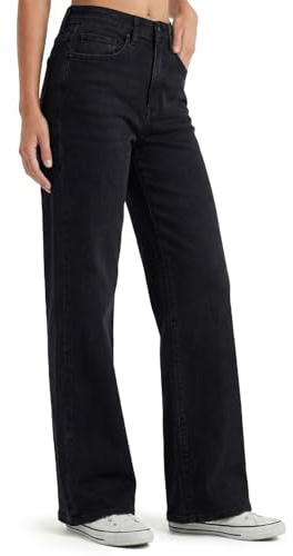 Zylioo Jeans altos para mujer, entrepierna de 32/34 pulgadas, pantalones de mezclilla elásticos largos, pierna recta, tiro medio, ajuste clásico para mujeres altas, Negro, S Alto