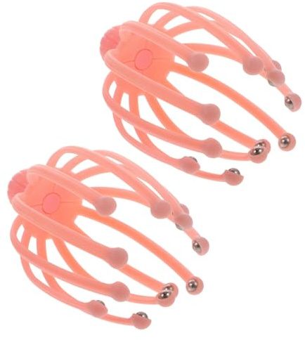 Gogogmee 2 pièces Masseur de Tête Portatif Outil de Massage Crânien Ergonomique à Griffes pour Stimulation Du Chevelu et Relaxation Nerveuse Couleur Aléatoire Couleur Aléatoire