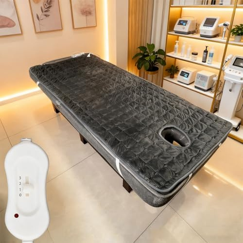 Couverture chauffante de massage, surmatelas chauffant pour table de massage électrique, protège-matelas de spa avec trou d'aération (lit non inclus)