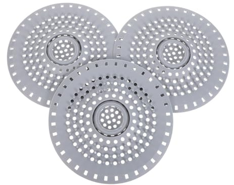 iplusmile Colector de Pelos para Desagüe de Ducha Gris 3 Piezas Tapa de Silicona Flexible 12 CM Filtro de Malla Fina para Baño y Bañera Protector Antiobstrucción para Evitar Atascos