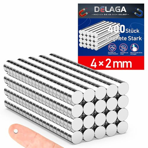 Lot de 400 aimants puissants, petits aimants 4 x 2 mm | Mini aimants ronds pour tableau magnétique, réfrigérateur, tableau blanc, tableau d'affichage, bureau, impression 3D