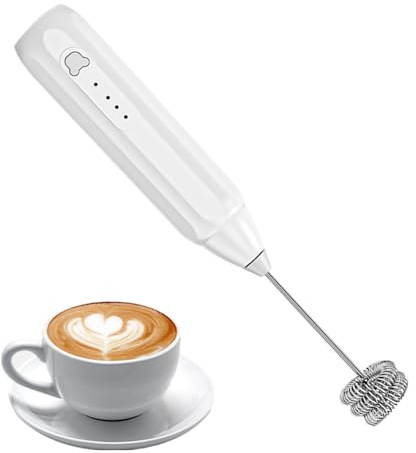 Montalatete Ricaricabile,Frullatore Elettrico Automatico a 3 Velocità,Ricaricabile via USB - per Caffè, Bevanda al Latte, Proteine, Uova e Crema in Polvere