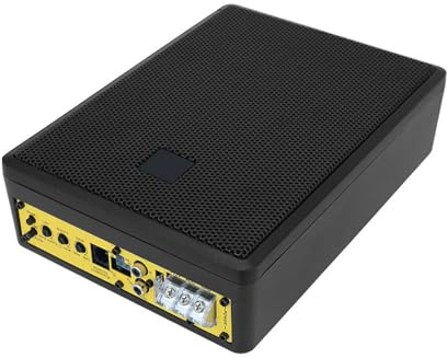 Realdio Caisson de Basses Actif 10 Pouces 1000 W Max sous Siège | Amplificateur Intégré, Son Stéréo Enveloppant et Boîtier Noir Compact pour Voiture