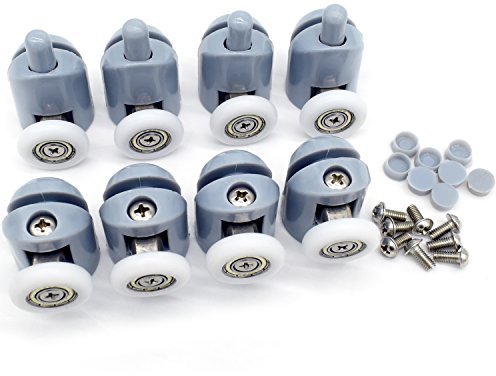 8 unidades de rodamientos para puerta de ducha/corredores/ruedas/poleas, piezas de repuesto para baño (27 mm)