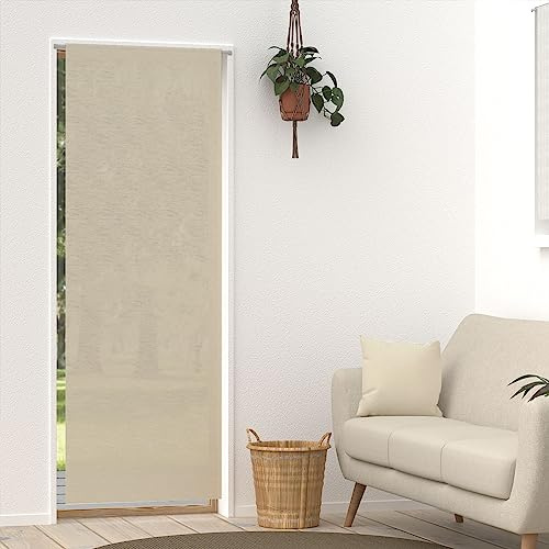 Soleil d'ocre Visillo para Puerta de Ventana Lino, Beige (Crudo), 70 x 200 cm