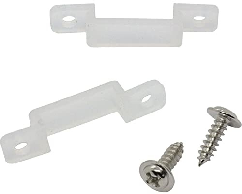Lumonic 20x LED Montageclip für 12mm breite LED Streifen I LED Band Befestigung mit einer Brücke und Schrauben I Schelle/Halterung als Befestigungsclip