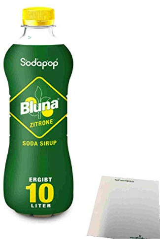 Bluna Zitrone Sirup für Wassersprudler (500ml Flasche) + usy Block