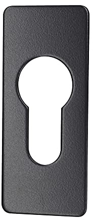 Plaque de couverture rosace de réparation trou de serrure profil Euro fixation auto-adhésive noir 28mm