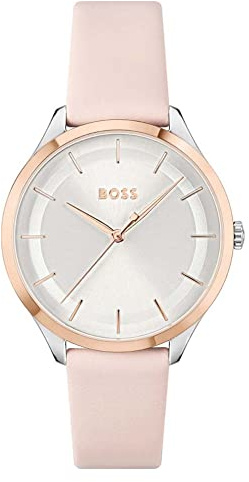 BOSS Analog Quarzuhr für Damen Kollektion PURA mit Rötliches Lederarmband - 1502643