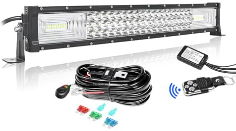 Willpower Led Lichtleiste Balken 12V 24V 22 270W für Auto Offroad KFZ | Lightbar Arbeitsscheinwerfer, mit 12V Kabelbaum, 6000K Weiß, IP67 Wasserdicht, Beleuchtung für Traktor ATV Boot Quad