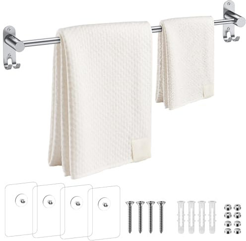 Tanice Toallero de Baño Ajustable Toallero de Barra Única para Montar en la Pared 40-70cm Toallero de Pared de Acero Inoxidable 304 con Tornillos para Baño y Cocina