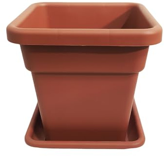 NG NICCOLAI VASI QUADRI E SOTTOVASI PLASTICA VARI COLORI E DIMENSIONI (TERRACOTTA, KIT VASO+SOTTOVASO 32X32X32 cm)