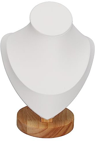 Fockety Espositore per Gioielli, Supporto per Collana in Pelle PU in Flanella di Registro, Cavalletto per Gioielli, Collana, Esposizione a Catena, Busto per Collana, Busto per Gioielli,