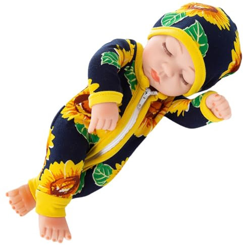BYNYXI Baby Puppe Weichkörper, 30cm Vinyl Babypuppe Lebensecht Geschlossene Augen Schlaf Neugeborenes Spielzeug Baby Wiedergeboren Reborn Puppe für Kinder Geburtstag Geschenk
