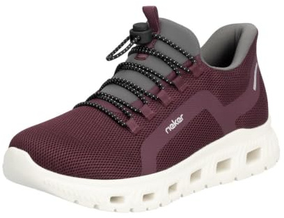 Rieker Damen Schnürhalbschuh in schwarz | Ready2GO Sneaker mit ultraleichter IM-EVA-Sohle MemoSoft-Decksohle und Komfortweite G
